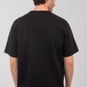 DOUBLE T-SHIRT ΑΝΤΡΙΚΟ ΠΛΕΞΗ WAFFLE ΜΑΥΡΟ 251TS-9040 REGULAR FIT