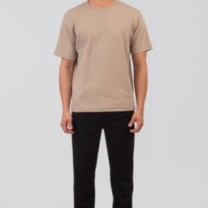DOUBLE T-SHIRT ΑΝΤΡΙΚΟ ΠΛΕΞΗ WAFFLE ΜΠΕΖ-GREIGE 251TS-9040 REGULAR FIT