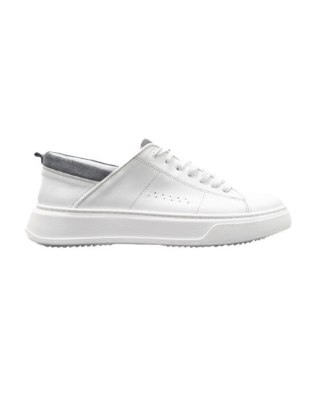 BERGMAN ΠΑΠΟΥΤΣΙ SNEAKER ΑΝΔΡΙΚΟ ΛΕΥΚΟ ΔΕΡΜΑ SNT25