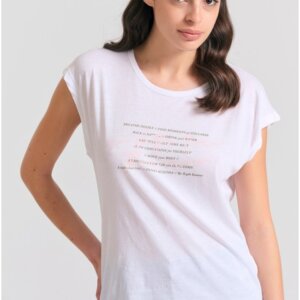 FUNKY BUDDHA T-SHIRT ΓΥΝΑΙΚΕΙΟ ΛΕΥΚΟ FBL011-182-04 REGULAR FIT