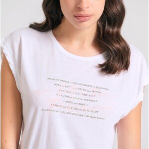 FUNKY BUDDHA T-SHIRT ΓΥΝΑΙΚΕΙΟ ΛΕΥΚΟ FBL011-182-04 REGULAR FIT