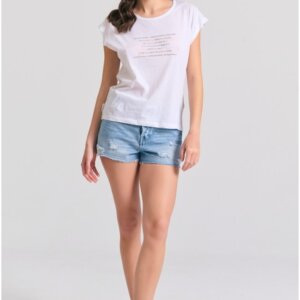 FUNKY BUDDHA T-SHIRT ΓΥΝΑΙΚΕΙΟ ΛΕΥΚΟ FBL011-182-04 REGULAR FIT