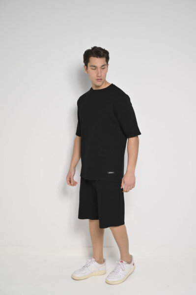 BODYMAX ΒΕΡΜΟΥΔΑ ΑΝΤΡΙΚΗ ΜΑΥΡΟ ΠΛΕΞΗ WAFFLE PR-9006/B REGULAR FIT