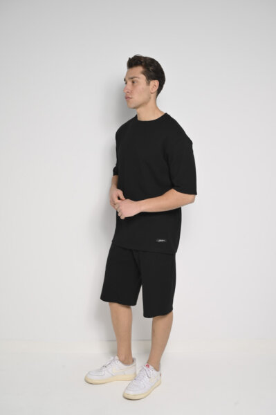 BODYMAX ΒΕΡΜΟΥΔΑ ΑΝΤΡΙΚΗ ΜΑΥΡΟ ΠΛΕΞΗ WAFFLE PR-9006/B REGULAR FIT