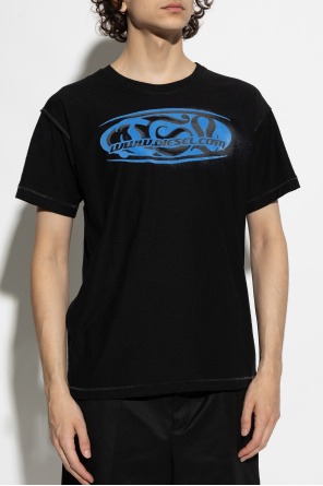 DIESEL T-SHIRT ΑΝΔΡΙΚΟ ΜΑΥΡΟ A18660-0QKAP-9XX T-NORM-T1 REGULAR FIT