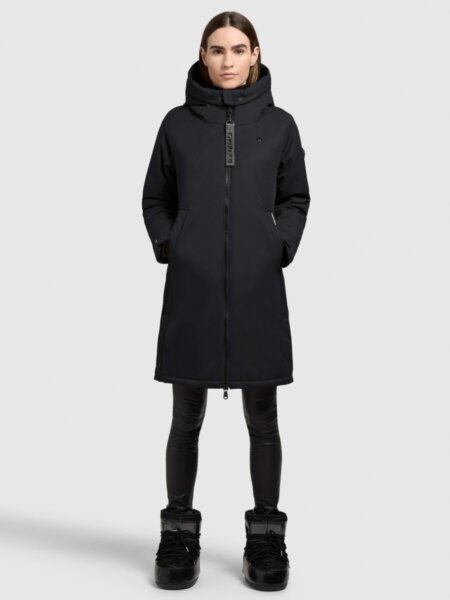 KHUJO JACKET PARKA ΓΥΝΑΙΚΕΙΟ MIDI ΜΑΥΡΟ YAKK3 1269CO253 200-BLACK REGULAR FIT