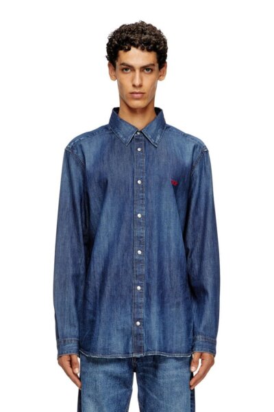 DIESEL ΠΟΥΚΑΜΙΣΟ DENIM ΜΠΛΕ A03534-0DBDB-01 D-SIMPLY REGULAR FIT