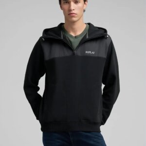 REPLAY ΦΟΥΤΕΡ ΑΝΔΡΙΚΟ HALF ZIP ΜΑΥΡΟ M3178.000.23665.098 REGULAR FIT
