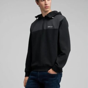 REPLAY ΦΟΥΤΕΡ ΑΝΔΡΙΚΟ HALF ZIP ΜΑΥΡΟ M3178.000.23665.098 REGULAR FIT