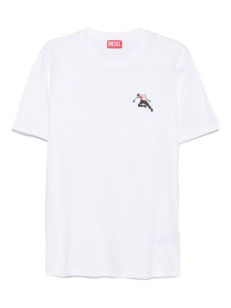 DIESEL T-SHIRT ΑΝΔΡΙΚΟ ΛΕΥΚΟ A18668-OQIAM-100 T-ADJUST-T3 REGULAR FIT