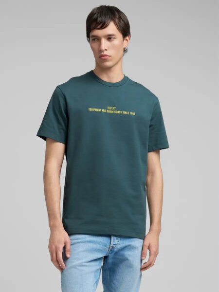 REPLAY T-SHIRT ΑΝΔΡΙΚΟ ΒΑΜΒΑΚΙ ΠΡΑΣΙΝΟ M3253.000.23804.135 REGULAR FIT