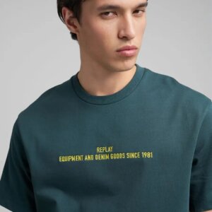 REPLAY T-SHIRT ΑΝΔΡΙΚΟ ΒΑΜΒΑΚΙ ΠΡΑΣΙΝΟ M3253.000.23804.135 REGULAR FIT