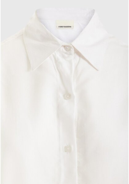 FUNKY BUDDHA ΠΟΥΚΑΜΙΣΟ ΓΥΝΑΙΚΕΙΟ ΒΙΣΚΟΖΗ ΛΕΥΚΟ FBL012-101-05 RELAXED FIT