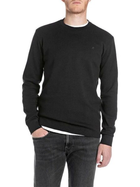 REPLAY T-SHIRT ΜΑΚΡΥΜΑΝΙΚΟ ΑΝΔΡΙΚΟ ΜΑΥΡΟ M3101.000.85204.098 REGULAR FIT