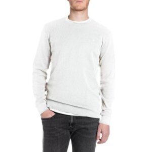 REPLAY T-SHIRT ΜΑΚΡΥΜΑΝΙΚΟ ΑΝΔΡΙΚΟ ΛΕΥΚΟ M3101.000.85204.011 REGULAR FIT