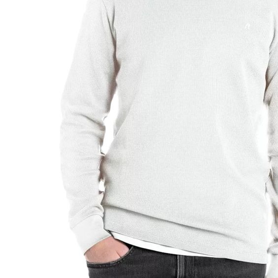 REPLAY T-SHIRT ΜΑΚΡΥΜΑΝΙΚΟ ΑΝΔΡΙΚΟ ΛΕΥΚΟ M3101.000.85204.011 REGULAR FIT