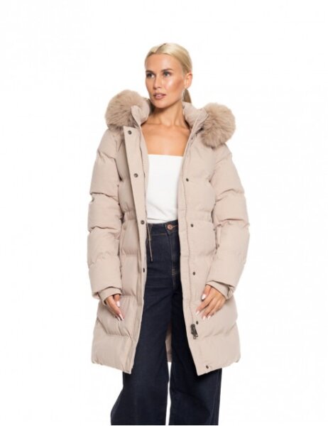 BISTON JACKET ΓΥΝΑΙΚΕΙΟ ΜΑΚΡΥ ΜΠΕΖ 52-101-104 REGULAR FIT