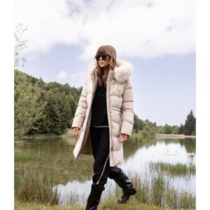 BISTON JACKET ΓΥΝΑΙΚΕΙΟ ΜΑΚΡΥ ΜΠΕΖ 52-101-104 REGULAR FIT