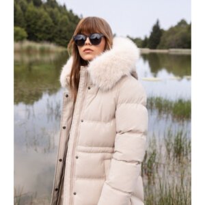 BISTON JACKET ΓΥΝΑΙΚΕΙΟ ΜΑΚΡΥ ΜΠΕΖ 52-101-104 REGULAR FIT