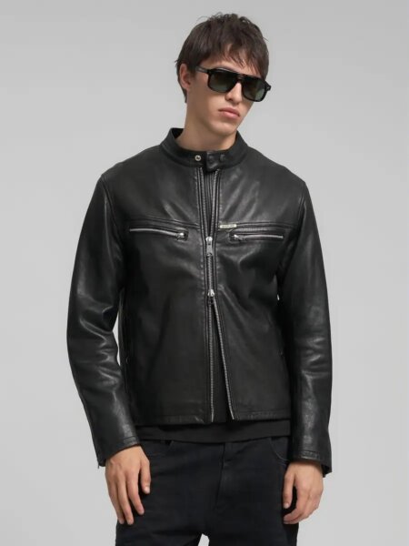 REPLAY JACKET ΔΕΡΜΑΤΙΝΟ ΑΝΔΡΙΚΟ ΜΑΥΡΟ M8497.000.85462.010 REGULAR FIT