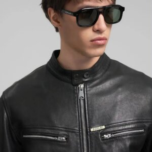 REPLAY JACKET ΔΕΡΜΑΤΙΝΟ ΑΝΔΡΙΚΟ ΜΑΥΡΟ M8497.000.85462.010 REGULAR FIT