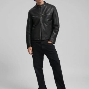 REPLAY JACKET ΔΕΡΜΑΤΙΝΟ ΑΝΔΡΙΚΟ ΜΑΥΡΟ M8497.000.85462.010 REGULAR FIT