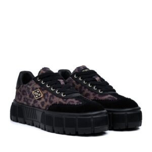 REPLAY SNEAKER ΓΥΝΑΙΚΕΙΟ ΜΑΥΡΟ-ΛΕΟΠΑΡ PAULETTE WILD GWZ7G.000.C0006T-1335