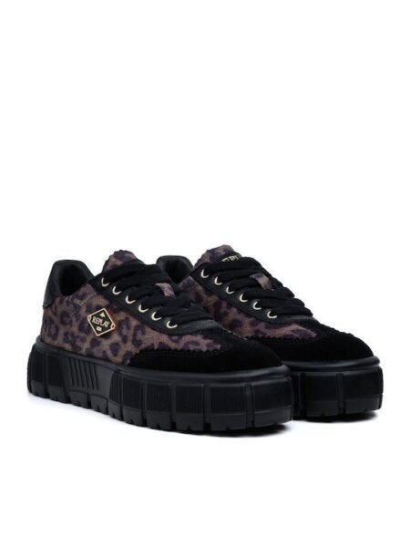REPLAY SNEAKER ΓΥΝΑΙΚΕΙΟ ΜΑΥΡΟ-ΛΕΟΠΑΡ PAULETTE WILD GWZ7G.000.C0006T-1335