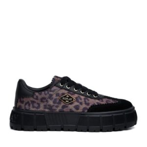 REPLAY SNEAKER ΓΥΝΑΙΚΕΙΟ ΜΑΥΡΟ-ΛΕΟΠΑΡ PAULETTE WILD GWZ7G.000.C0006T-1335