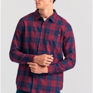 FUNKY BUDDHA ΠΟΥΚΑΜΙΣΟ ΑΝΔΡΙΚΟ ΚΑΡΩ ΚΟΚΚΙΝΟ FBM012-018-05 REGULAR FIT