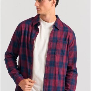 FUNKY BUDDHA ΠΟΥΚΑΜΙΣΟ ΑΝΔΡΙΚΟ ΚΑΡΩ ΚΟΚΚΙΝΟ FBM012-018-05 REGULAR FIT