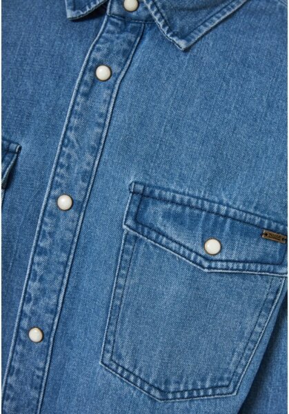 FUNKY BUDDHA ΠΟΥΚΑΜΙΣΟ DENIM ΜΠΛΕ FBM012-075-05 REGULAR FIT