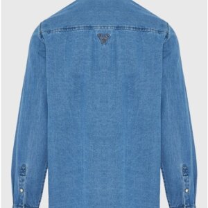 FUNKY BUDDHA ΠΟΥΚΑΜΙΣΟ DENIM ΜΠΛΕ FBM012-075-05 REGULAR FIT