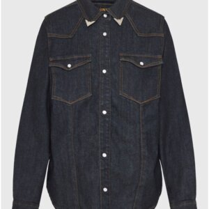 FUNKY BUDDHA ΠΟΥΚΑΜΙΣΟ DENIM ΓΥΝΑΙΚΕΙΟ ΜΠΛΕ ΣΚΟΥΡΟ FBL012-164-05 REGULAR FIT