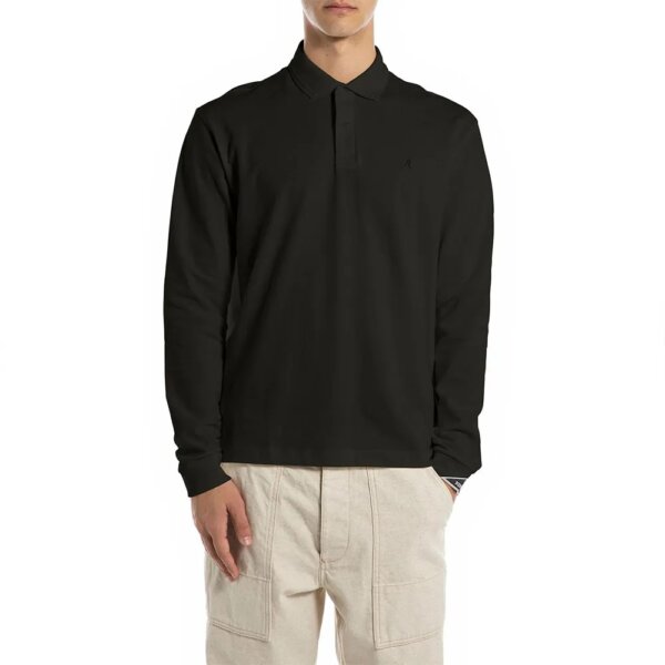 REPLAY POLO ΜΑΚΡΥΜΑΝΙΚΟ ΑΝΔΡΙΚΟ ΜΑΥΡΟ M3268.000.21868.098 REGULAR FIT