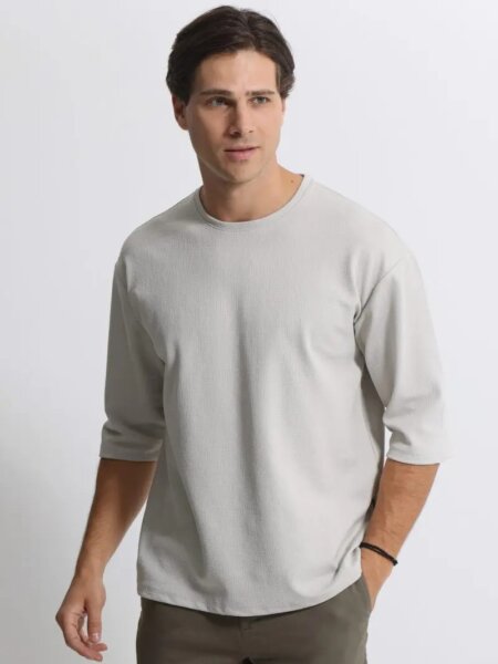 TRESOR T-SHIRT ΜΑΝΙΚΙ 3/4 ΑΝΔΡΙΚΟ ΓΚΡΙ ANTONIO 207096 REGULAR FIT