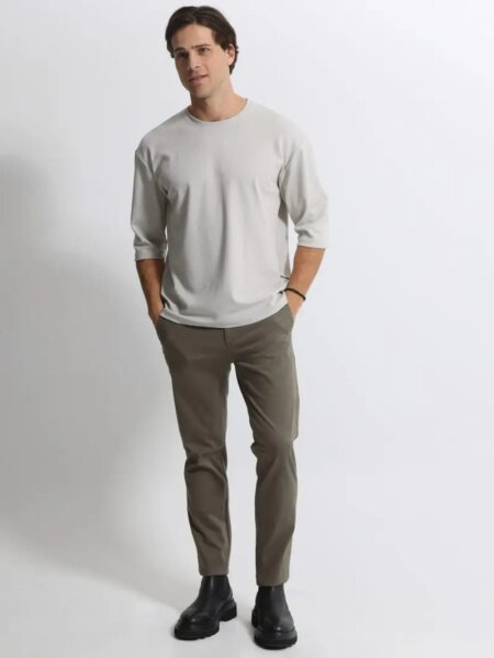 TRESOR T-SHIRT ΜΑΝΙΚΙ 3/4 ΑΝΔΡΙΚΟ ΓΚΡΙ ANTONIO 207096 REGULAR FIT
