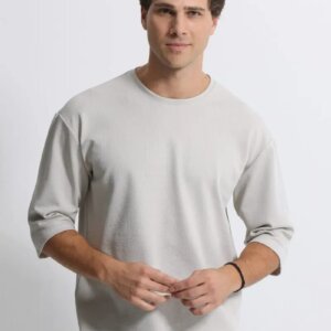 TRESOR T-SHIRT ΜΑΝΙΚΙ 3/4 ΑΝΔΡΙΚΟ ΓΚΡΙ ANTONIO 207096 REGULAR FIT