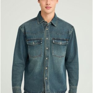 FUNKY BUDDHA JACKET DENIM DIRTY BLUE FBM012-066-05 REGULAR FIT