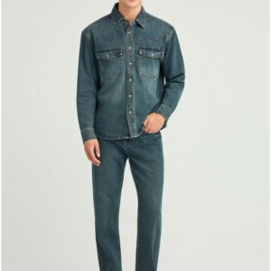 FUNKY BUDDHA JACKET DENIM DIRTY BLUE FBM012-066-05 REGULAR FIT