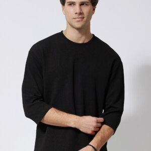 TRESOR T-SHIRT ΜΑΝΙΚΙ 3/4 ΑΝΔΡΙΚΟ ΜΑΥΡΟ CARLOS 207095 REGULAR FIT