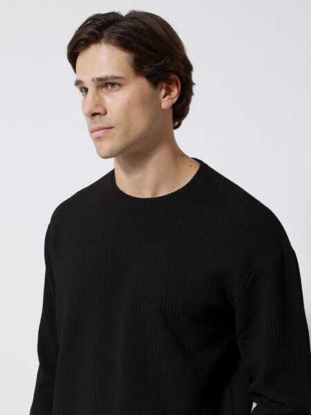 TRESOR T-SHIRT ΜΑΝΙΚΙ 3/4 ΑΝΔΡΙΚΟ ΜΑΥΡΟ CARLOS 207095 REGULAR FIT