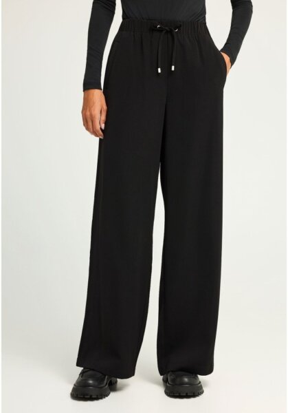 FUNKY BUDDHA ΠΑΝΤΕΛΟΝΑ WIDE LEG ΓΥΝΑΙΚΕΙΑ ΜΑΥΡΗ FBL012-135-02 COMFORT FIT
