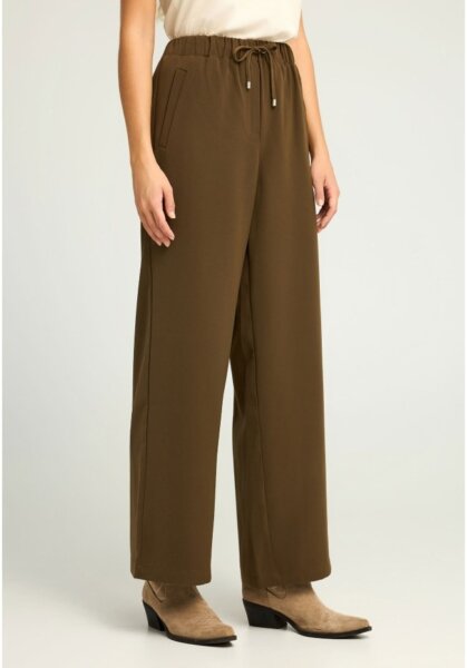 FUNKY BUDDHA ΠΑΝΤΕΛΟΝΑ WIDE LEG ΓΥΝΑΙΚΕΙΑ ΚΑΦΕ FBL012-135-02 COMFORT FIT