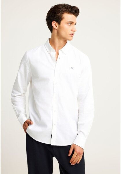 FUNKY BUDDHA ΠΟΥΚΑΜΙΣΟ ΑΝΔΡΙΚΟ OXFORD ΛΕΥΚΟ FBM012-002-05 REGULAR FIT