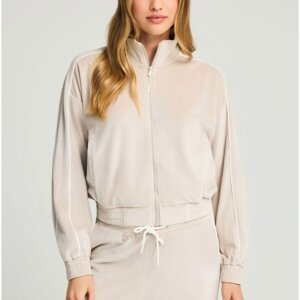 FUNKY BUDDHA ΖΑΚΕΤΑ ΓΥΝΑΙΚΕΙΑ ΒΕΛΟΥΤΕ ΕΚΡΟΥ-GREIGE FBL012-102-06 REGULAR FIT