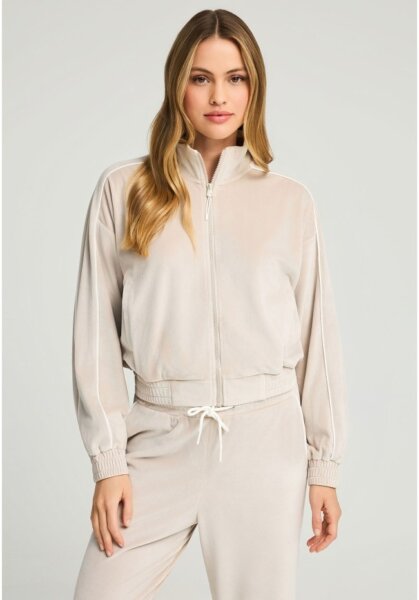 FUNKY BUDDHA ΖΑΚΕΤΑ ΓΥΝΑΙΚΕΙΑ ΒΕΛΟΥΤΕ ΕΚΡΟΥ-GREIGE FBL012-102-06 REGULAR FIT