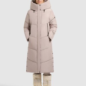 KHUJO JACKET ΓΥΝΑΙΚΕΙΟ ΜΑΚΡΥ ΜΠΕΖ PULSET MATT 1182CO253-123 GREIGE REGULAR FIT