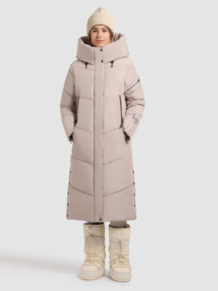 KHUJO JACKET ΓΥΝΑΙΚΕΙΟ ΜΑΚΡΥ ΜΠΕΖ PULSET MATT 1182CO253-123 GREIGE REGULAR FIT