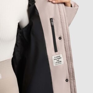 KHUJO JACKET ΓΥΝΑΙΚΕΙΟ ΜΑΚΡΥ ΜΠΕΖ PULSET MATT 1182CO253-123 GREIGE REGULAR FIT